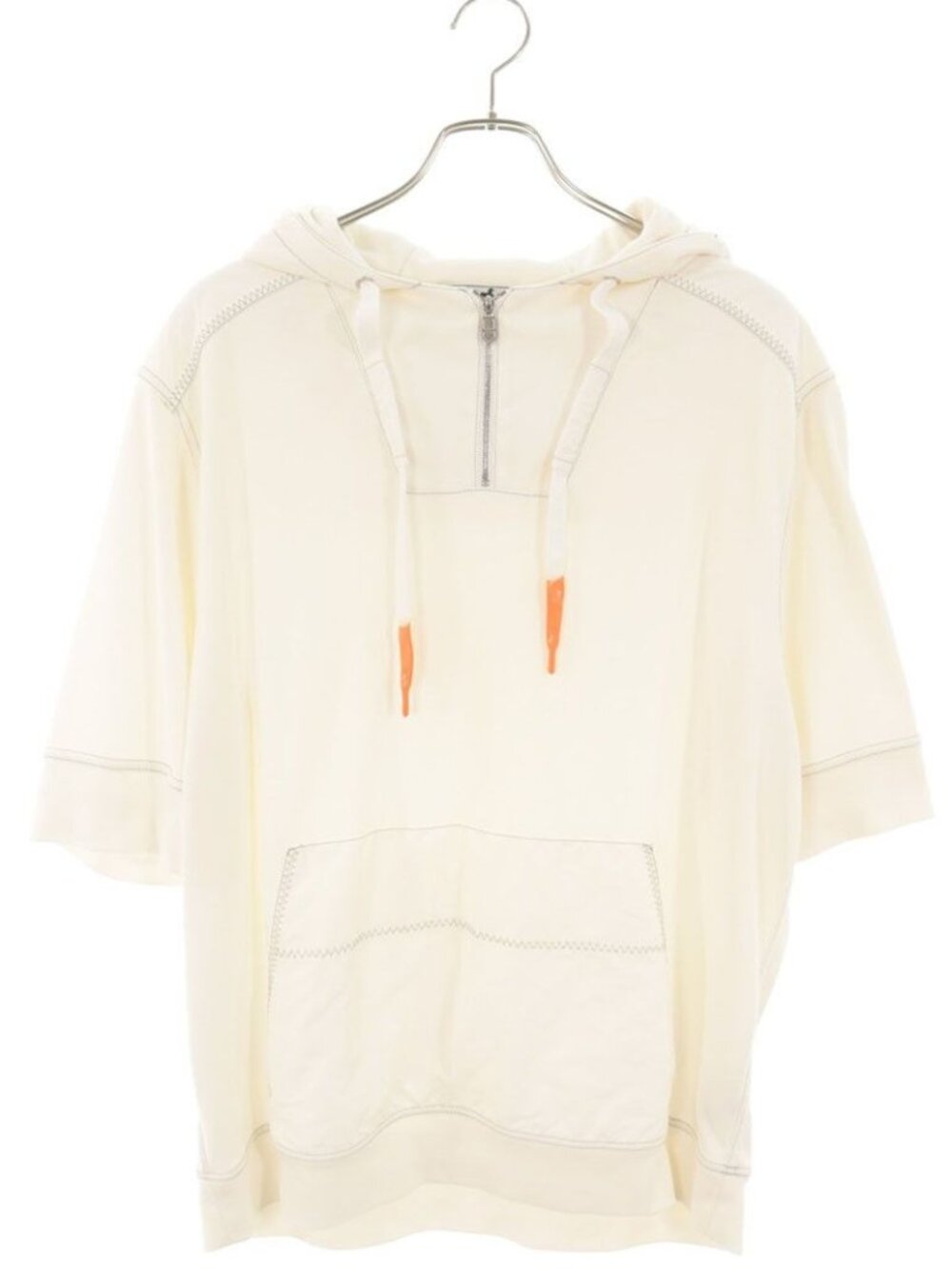 Hermes Half Zip Nylon Trim Sleeve Hoodie